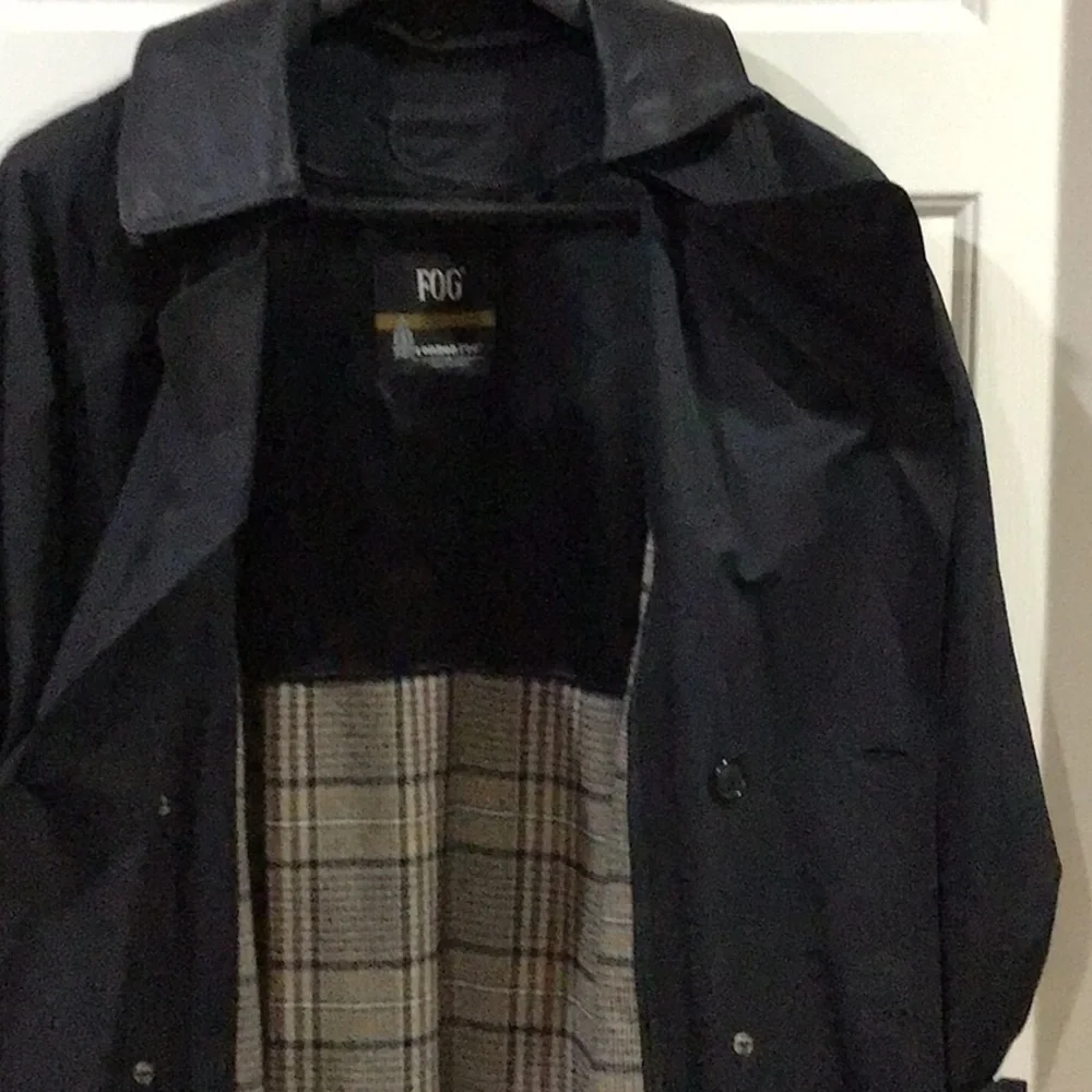 London Fog Mens Black Lined Trench Coat Size 42 Regular - Picture 8 of 11